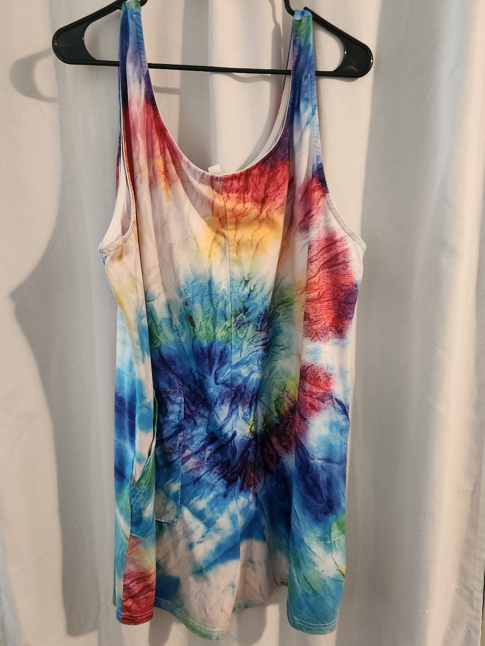 Multicolor Tie-Dye Scoop Neck Romper